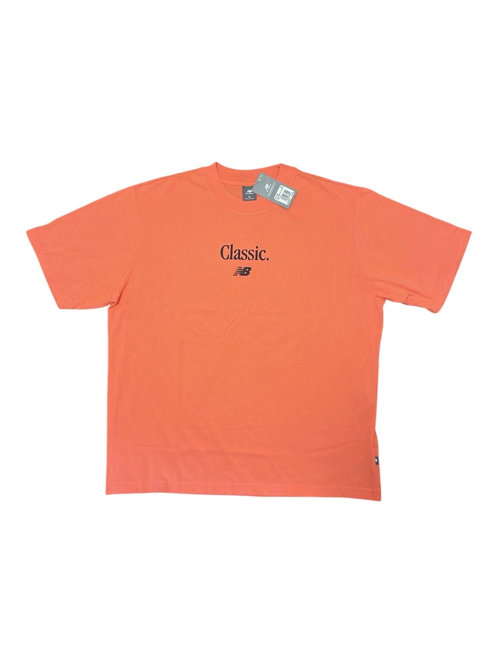 New Balance Classic Orange Crewneck T-Shirt Sz XL